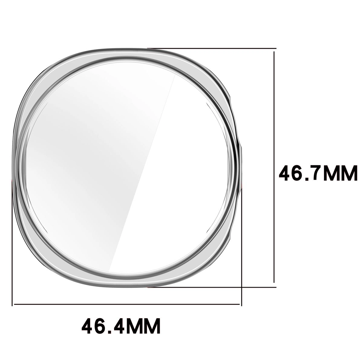 Wymiary obudowy Bizon Case Watch Felipe dlaGalaxy Watch 8 44 mm